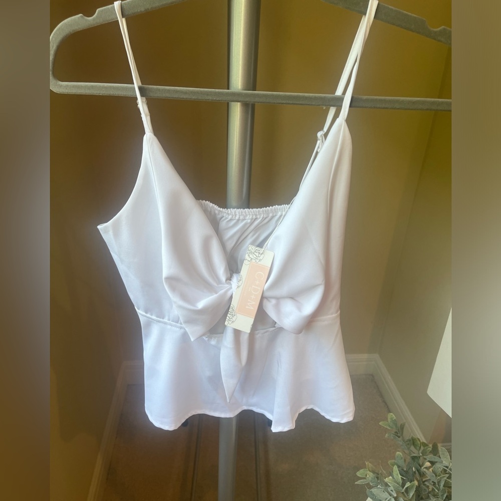 Front tie white blouse from C+D+M collection